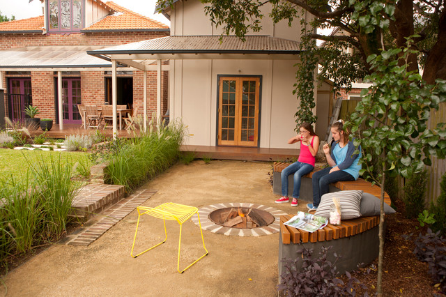 Epping Family Entertainer Fire Pit Transitional Patio