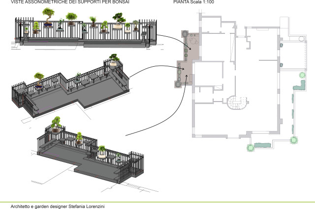 Progetto di strutture che valorizzano i Bonsai contemporary-deck