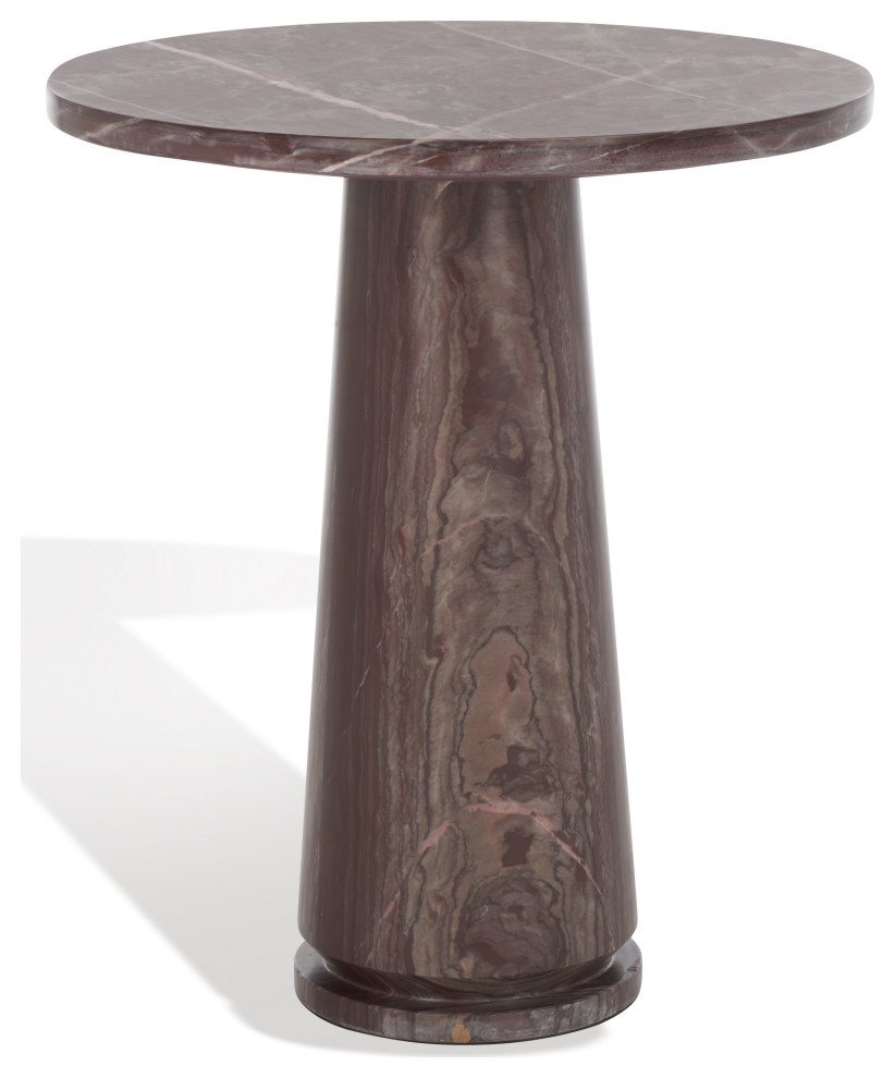 Safavieh Couture Valentia Tall Round Marble Accent Table, Pink