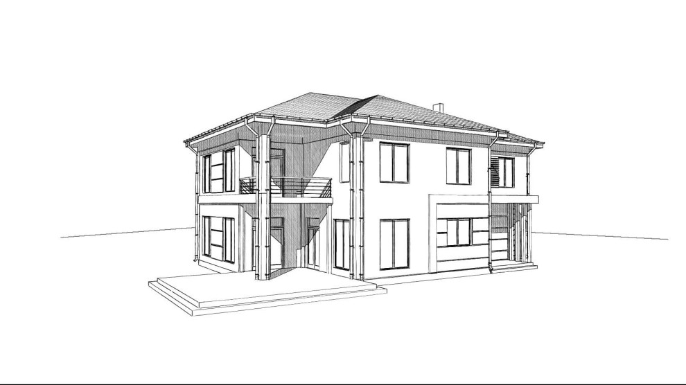 Фор-эскиз загородного жилого дома в Ленинградской области