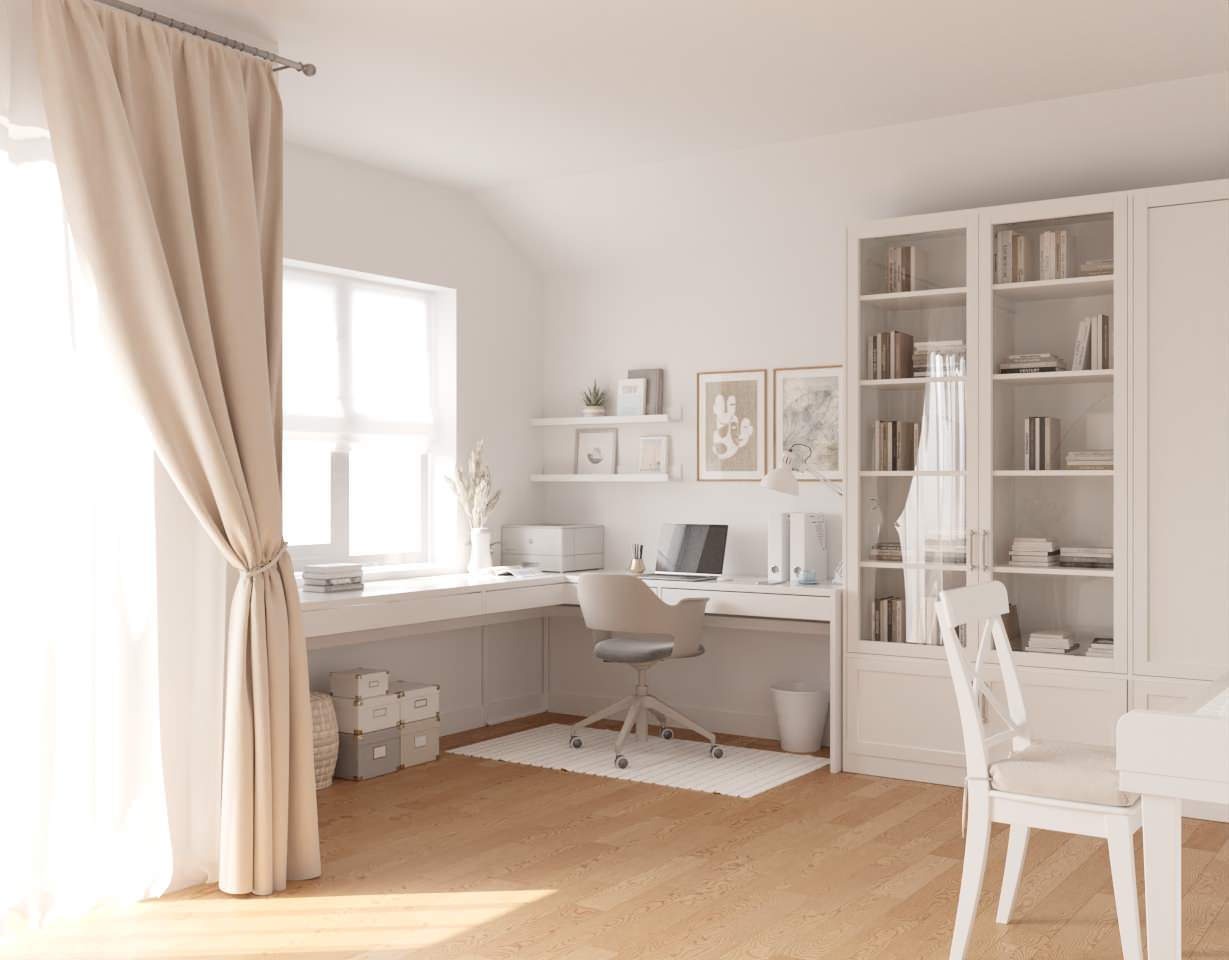 Частный дом в белом цвете