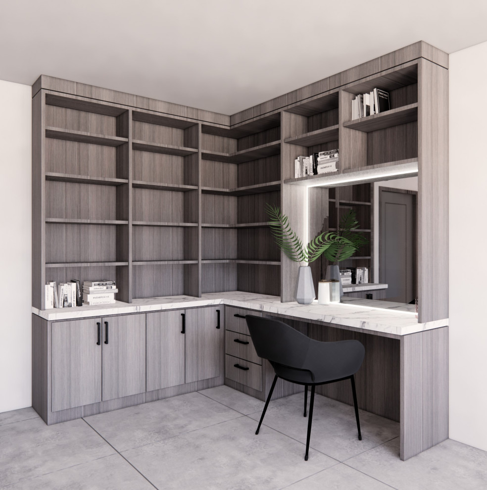 Design ideas for a modern home office in Vancouver.