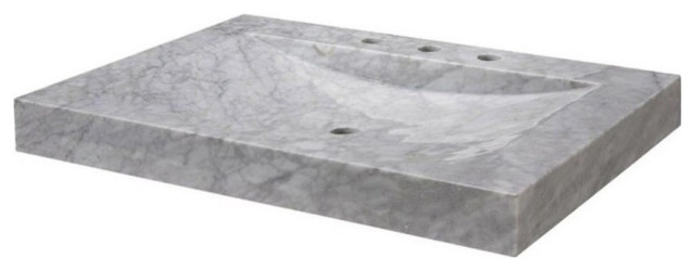Stone Vanity Top 30 And Integrated Bowl Carrera Marble Contemporary Tops Side Splashes By Buildcom Houzz Stone Vanity Top 30 And Integrated, 30 Marble Vanity Top With Sink