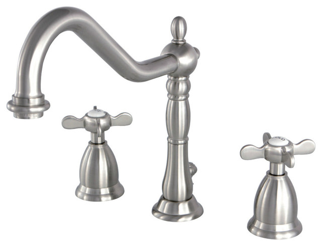 Kingston Brass Georgian Widespread Lavatory Faucet With Pop-Up – Brushed Nickel