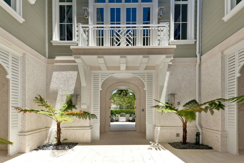Inspiration for a tropical front door in Miami.
