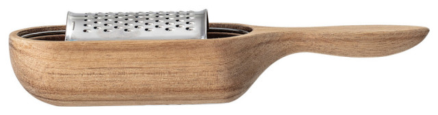 Acacia Wood/Stainless Steel Cheese Grater