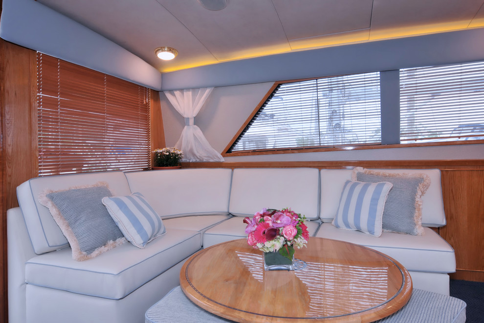 Marine Interior Design - 46' Bertram Yacht - Transitional - Living Room ...