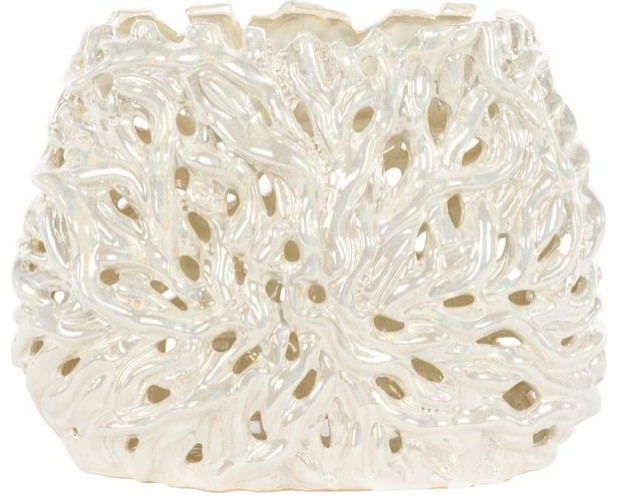 Pearlized Oval Vase Beach Style Vases by HedgeApple Houzz