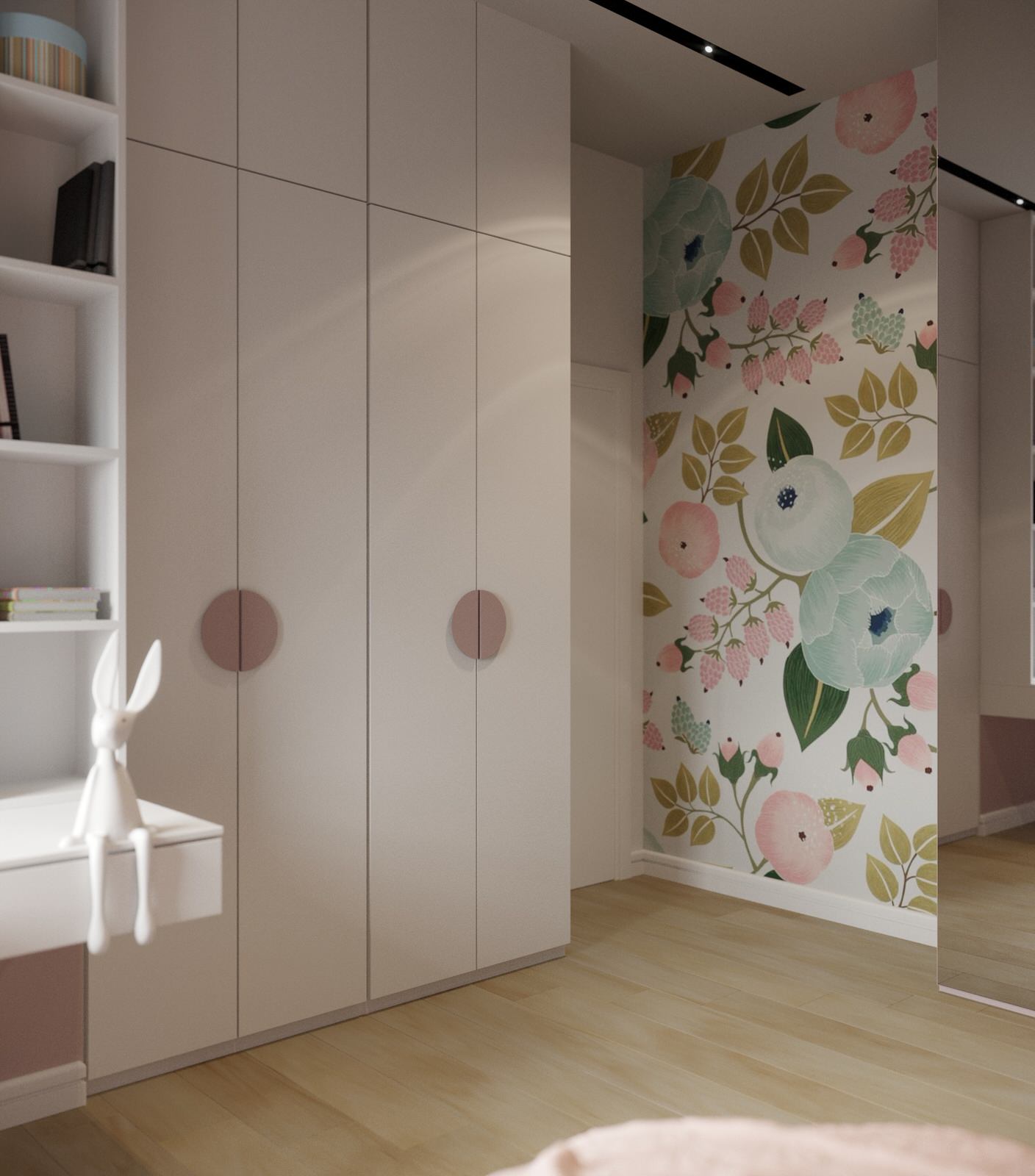 Детская спальня для девочки в проекте частного дома с. Рощино