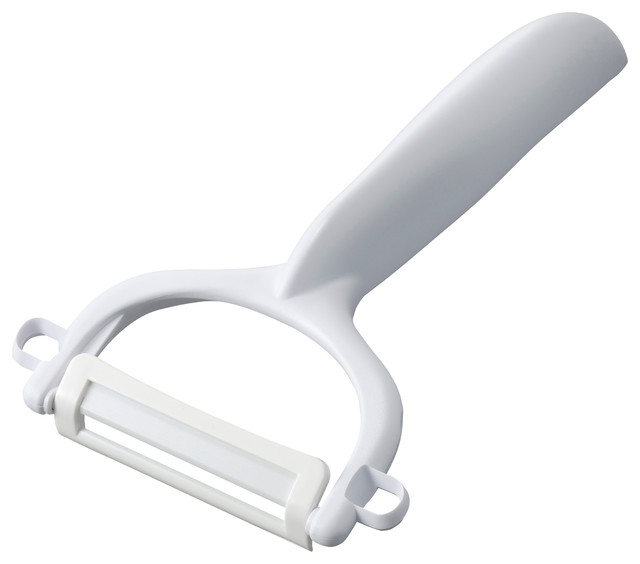 Kyocera White Ceramic "Y" Peeler Contemporary Peelers And Corers