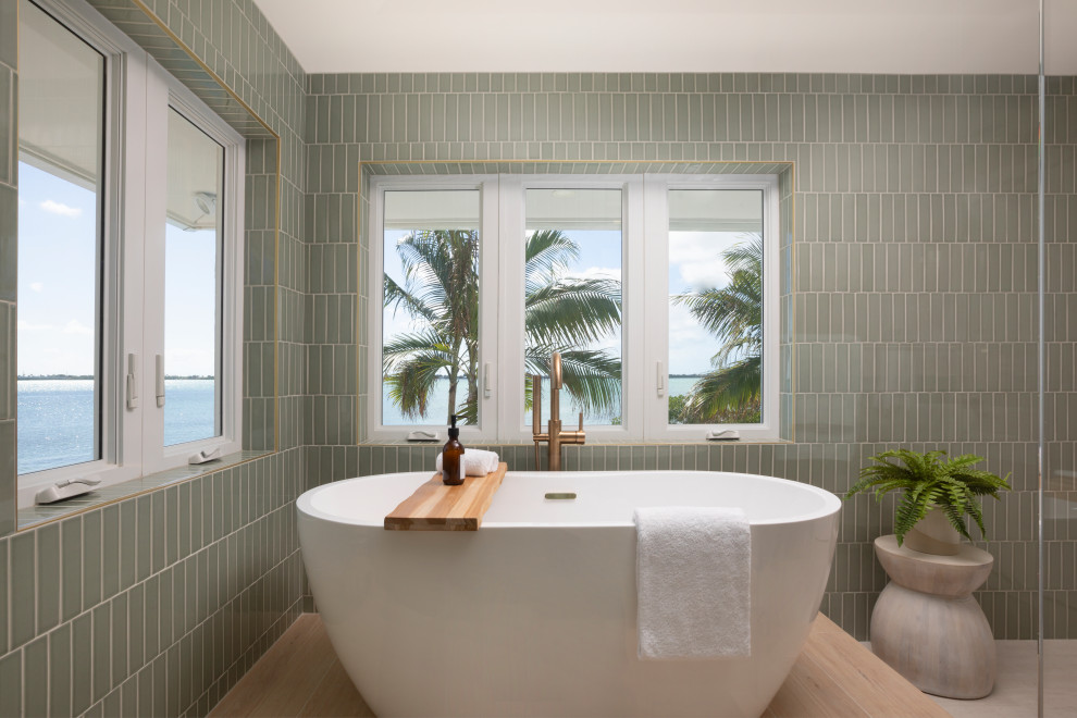 Design ideas for a coastal bathroom in Miami.