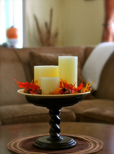 decorating with Fall leaves 