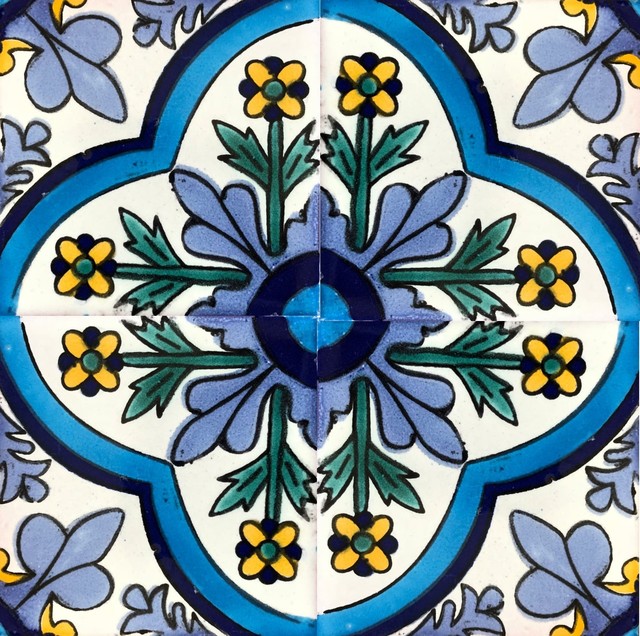 4x4 Mexican Talavera Tiles Set Of 90