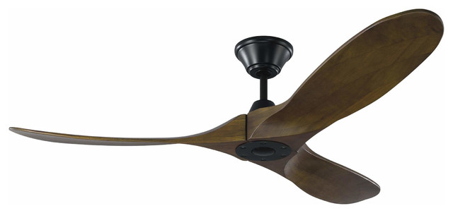 52 Inch Maverick Ii Matte Black Ceiling Fan With 3 Dark Walnut