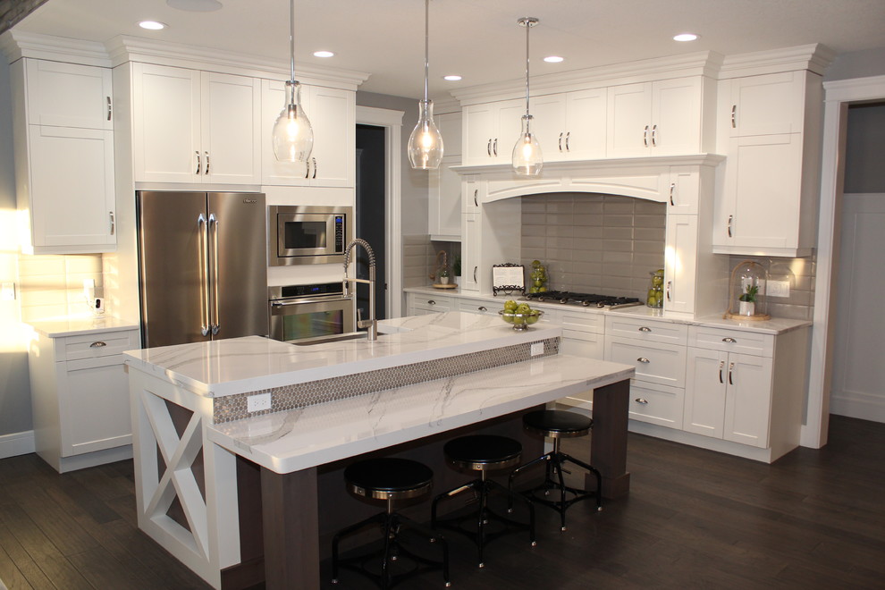 Photo of a transitional kitchen in Edmonton.