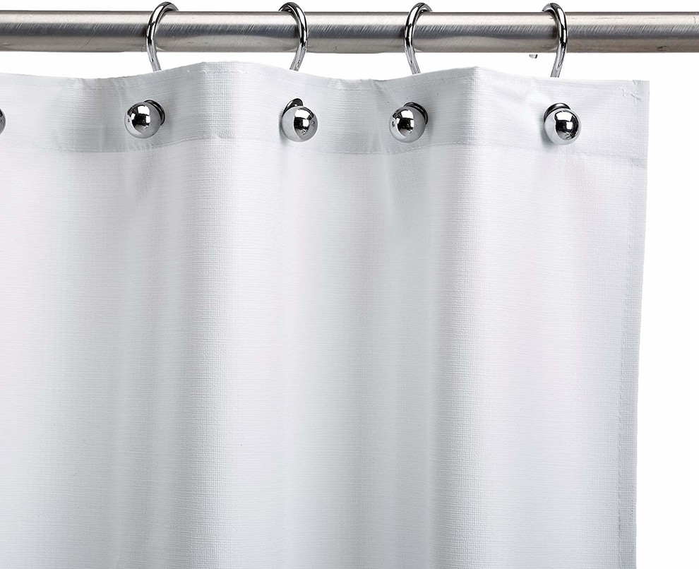 Assure White Vinyl Shower Curtain - Contemporary - Shower Curtains - by ...