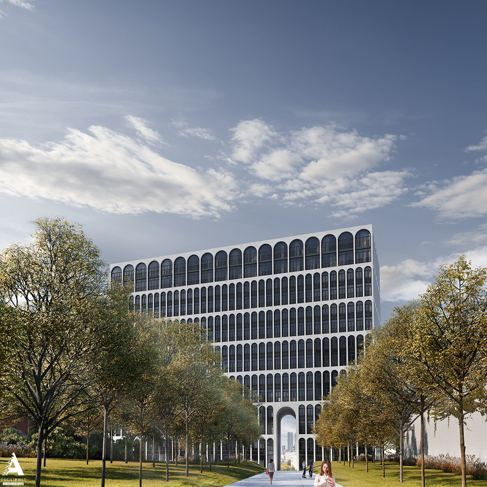 Дом с двухэтажными арками