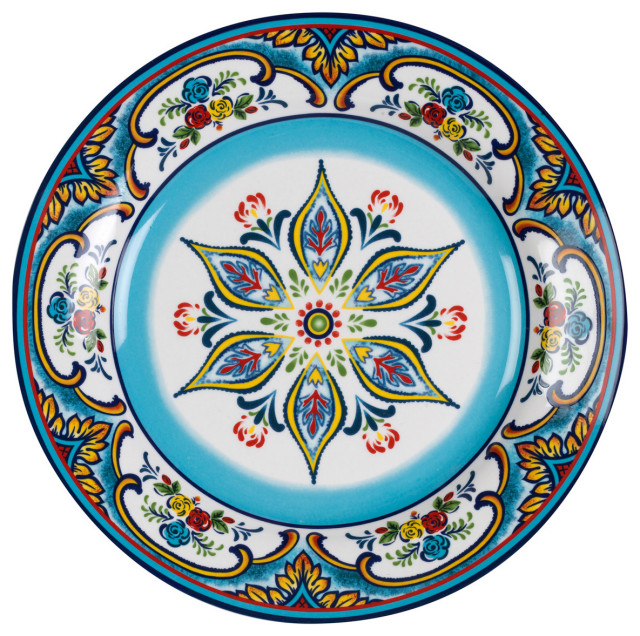 Zanzibar Stoneware Dinner Plates, Set of 4 Traditional Dinner