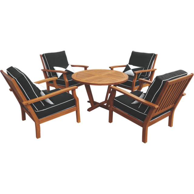 5 Piece Fresco Timber Lounge Setting Contemporary Outdoor 5 Piece Fresco Timber Lounge Setting