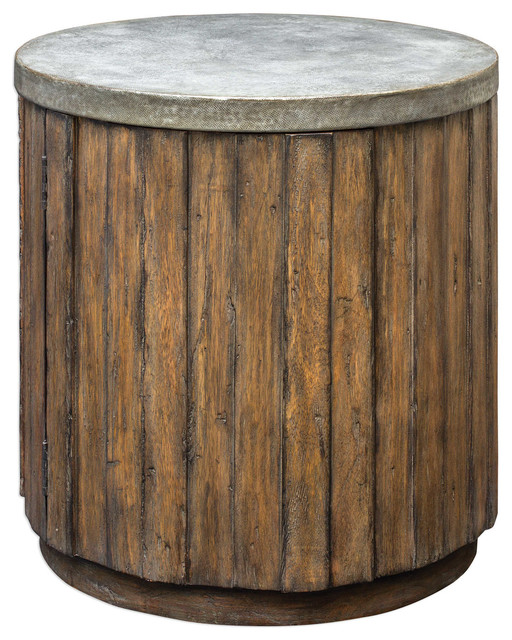 Uttermost Maxfield Wooden Drum Accent Table Uttermost Maxfield Wooden Drum Accent Table