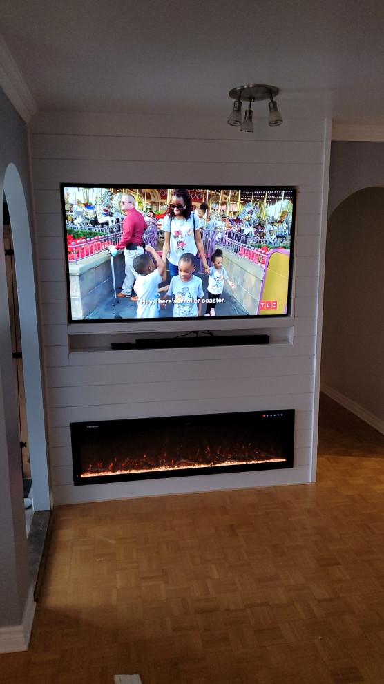 Media wall with Fireplace