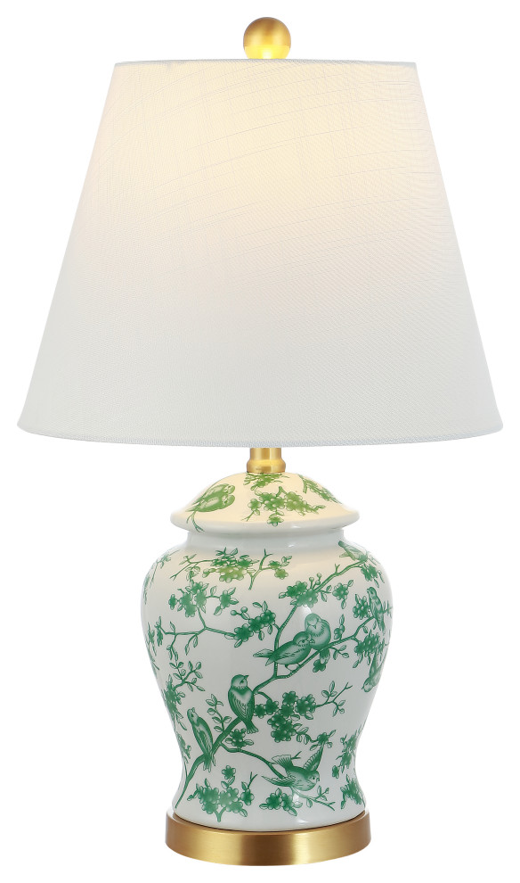 green chinoiserie lamp