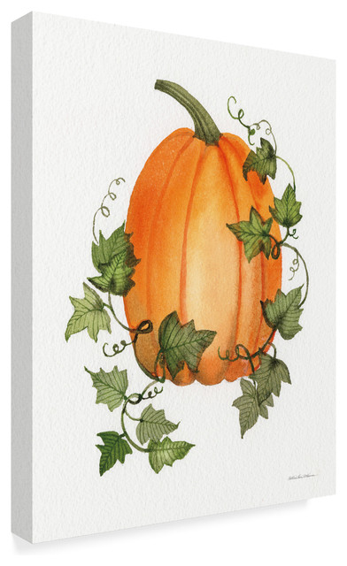 Kathleen Parr Mckenna 'Pumpkin And VInes IV' Canvas Art, 14"x19 ...