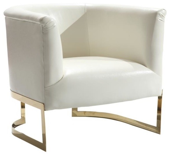 accent chair white and gold