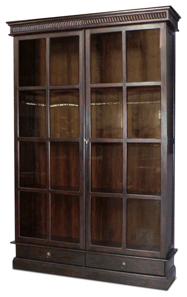 Teak Cabinet with Glass Doors - Traditional - China Cabinets And ...