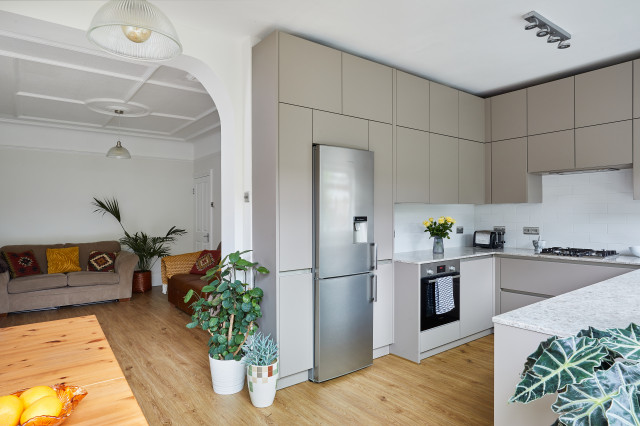 Taupe Handleless Kitchen contemporary-kitchen