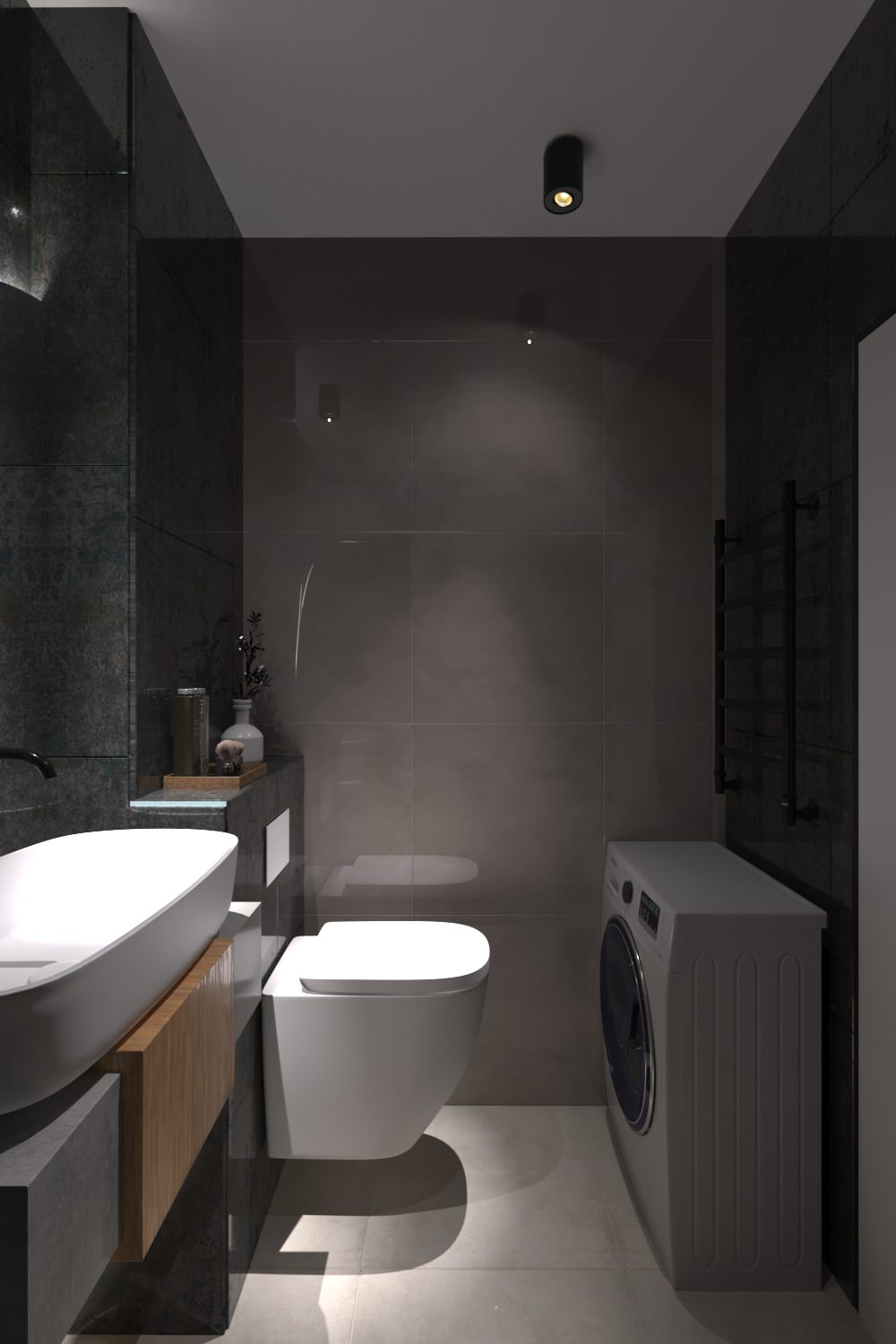 Темная ванная комната