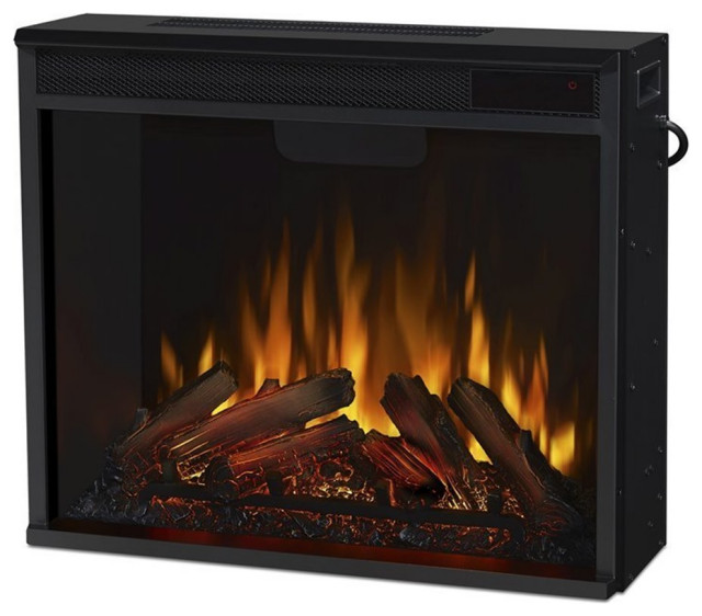 Real Flame Vivid Flame Stainless Steel Electric Firebox in Black