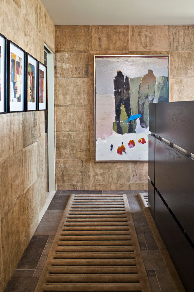 Design ideas for a mid-sized modern hallway in Orange County.