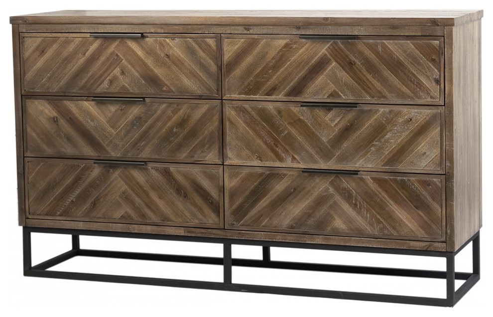 68 Landro Dresser Reclaimed Hardwood Triangle Pattern Natural