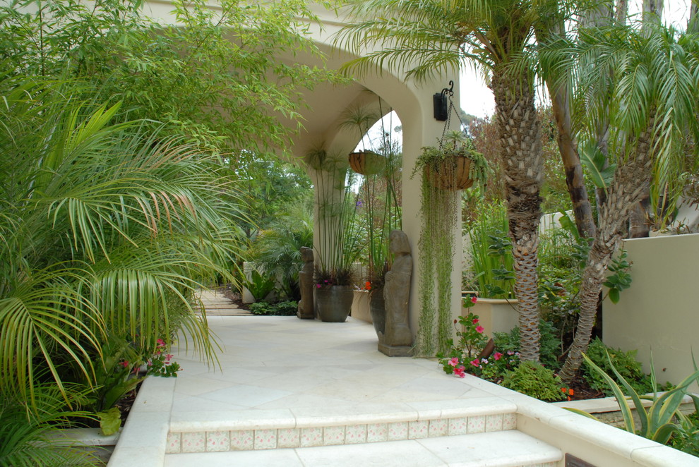 Design ideas for a mediterranean patio in Santa Barbara.