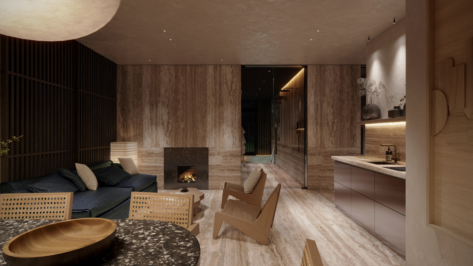 Интерьер подмосковного брусового дома компании Honka