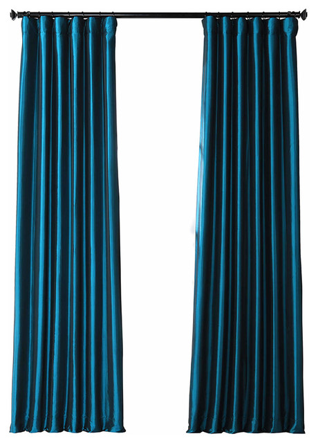 Mediterranean Fauxsolid Taffeta Curtain Single Panel