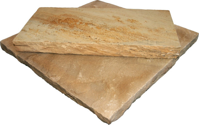 Fossil Rustic Sandstone, 30"x30", 2" Thick Column Cap, 5 Pieces