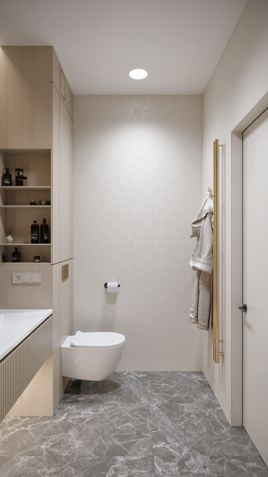 3к студия монохромный интерьер в стиле Современной классики