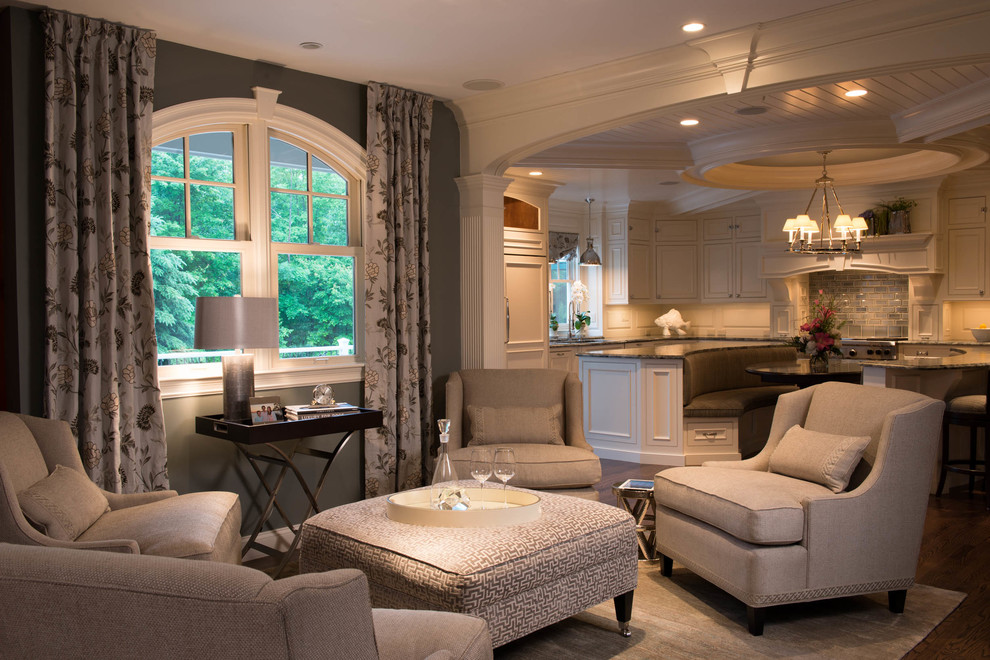 Example of a transitional kitchen design in Manchester