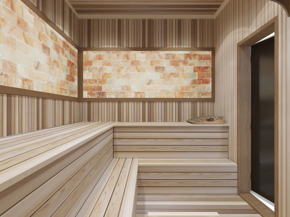 Зона отдыха в сауне загородного дома.