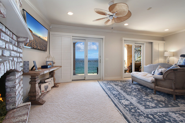 Design ideas for a beach style bedroom in Orange County.