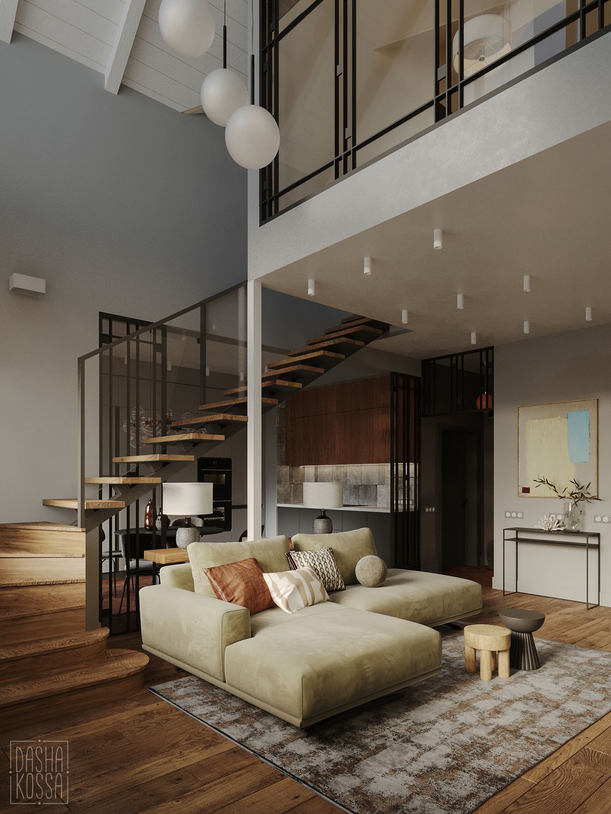 Двухуровневая квартира для загородной жизни в комфортных условиях