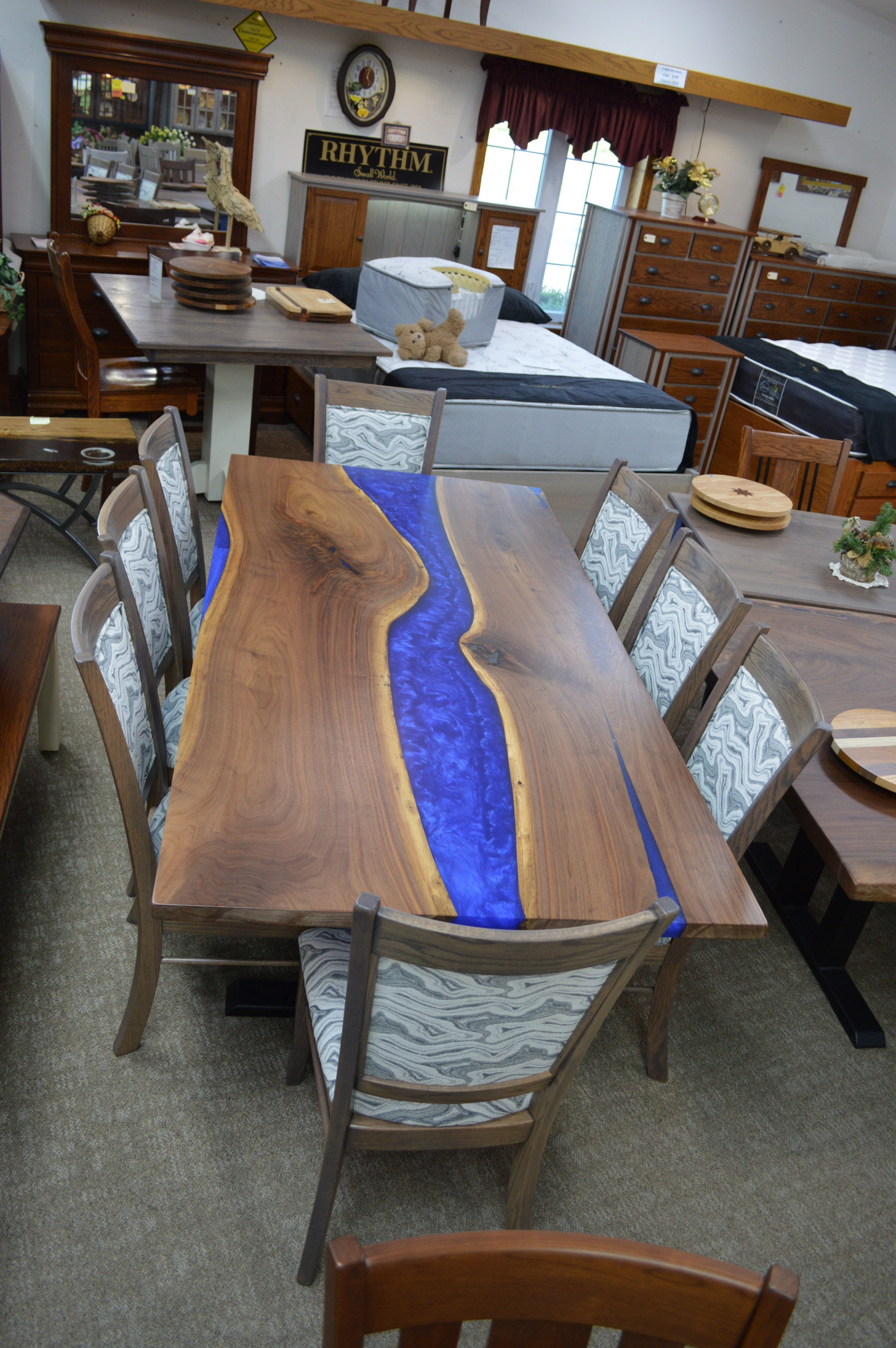 Walnut river table;