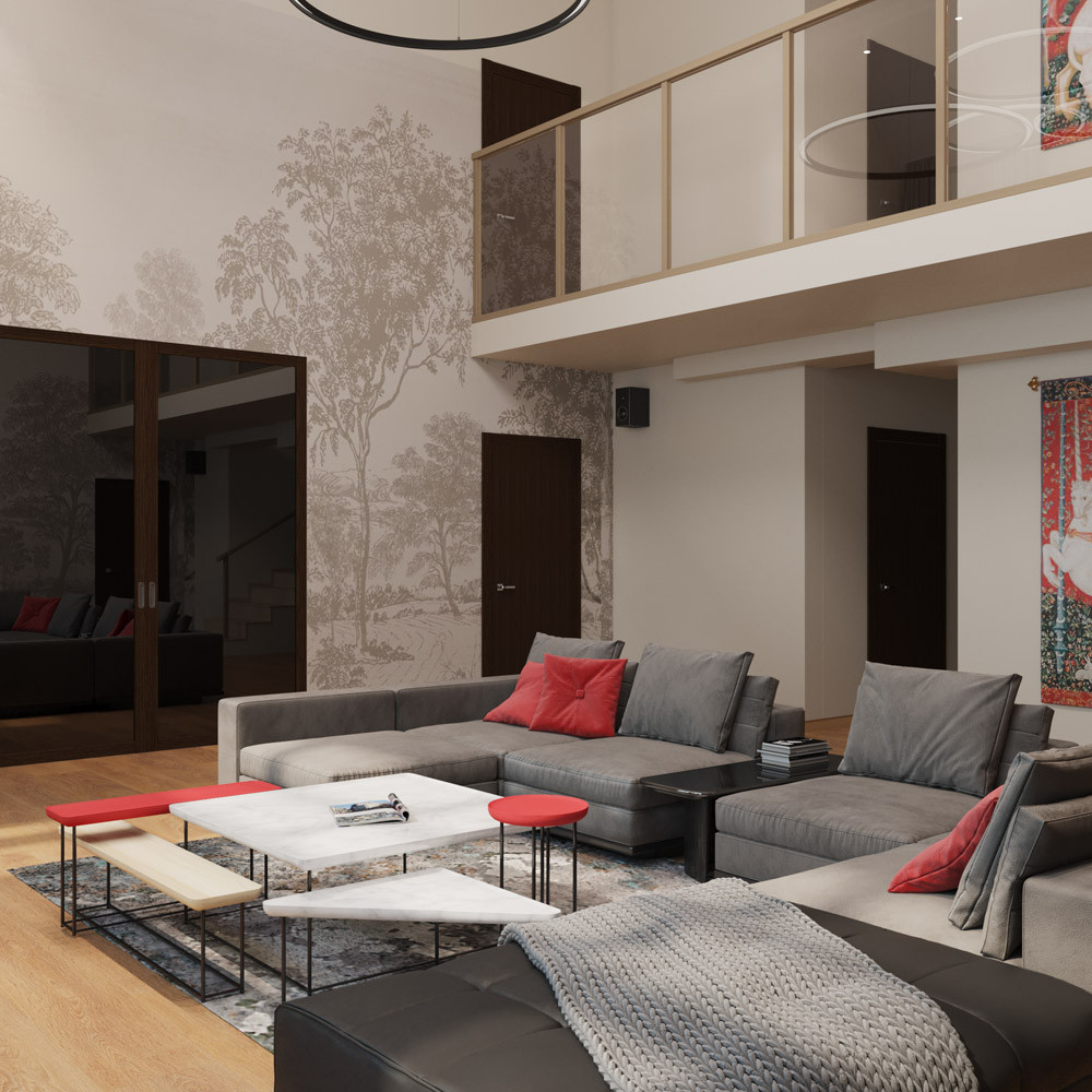 Элегантность гостиной в доме  Юрлово