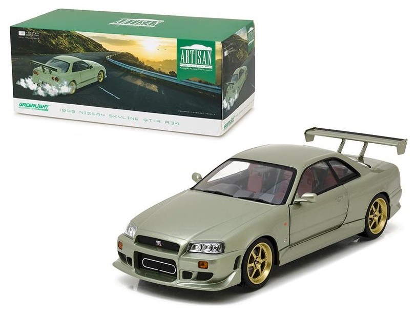 1999 Nissan Skyline Gt R R34 Millennium Jade 1 18 Diecast Model Car By Light Contemporary Decorative Objects And Figurines By Oxeme Group Inc Houzz