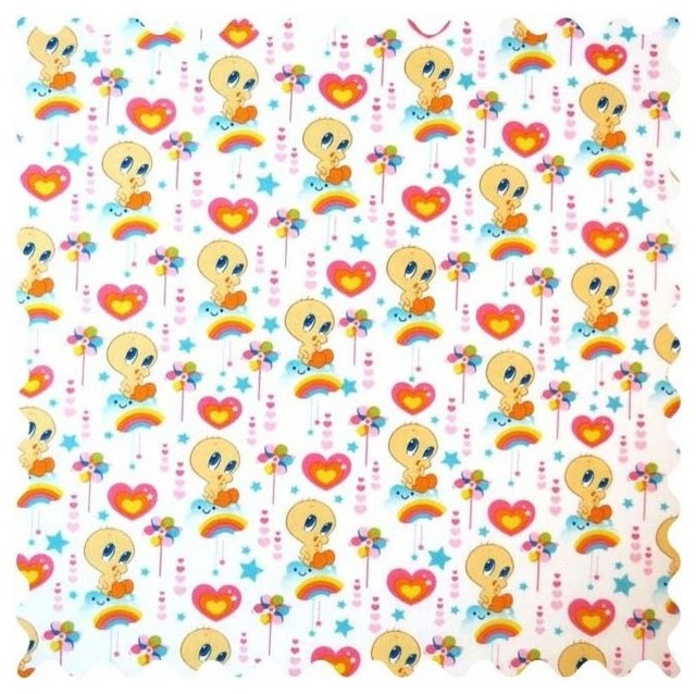 SheetWorld Tweety Love Fabric - by The Yard