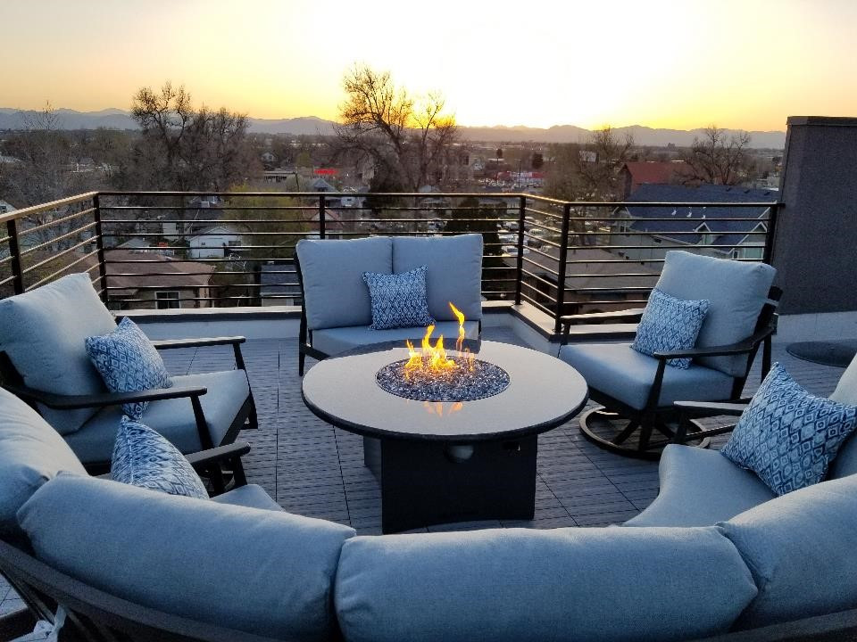 Customer Fire Pit and Outdoor Furniture Photos Deck Denver by All