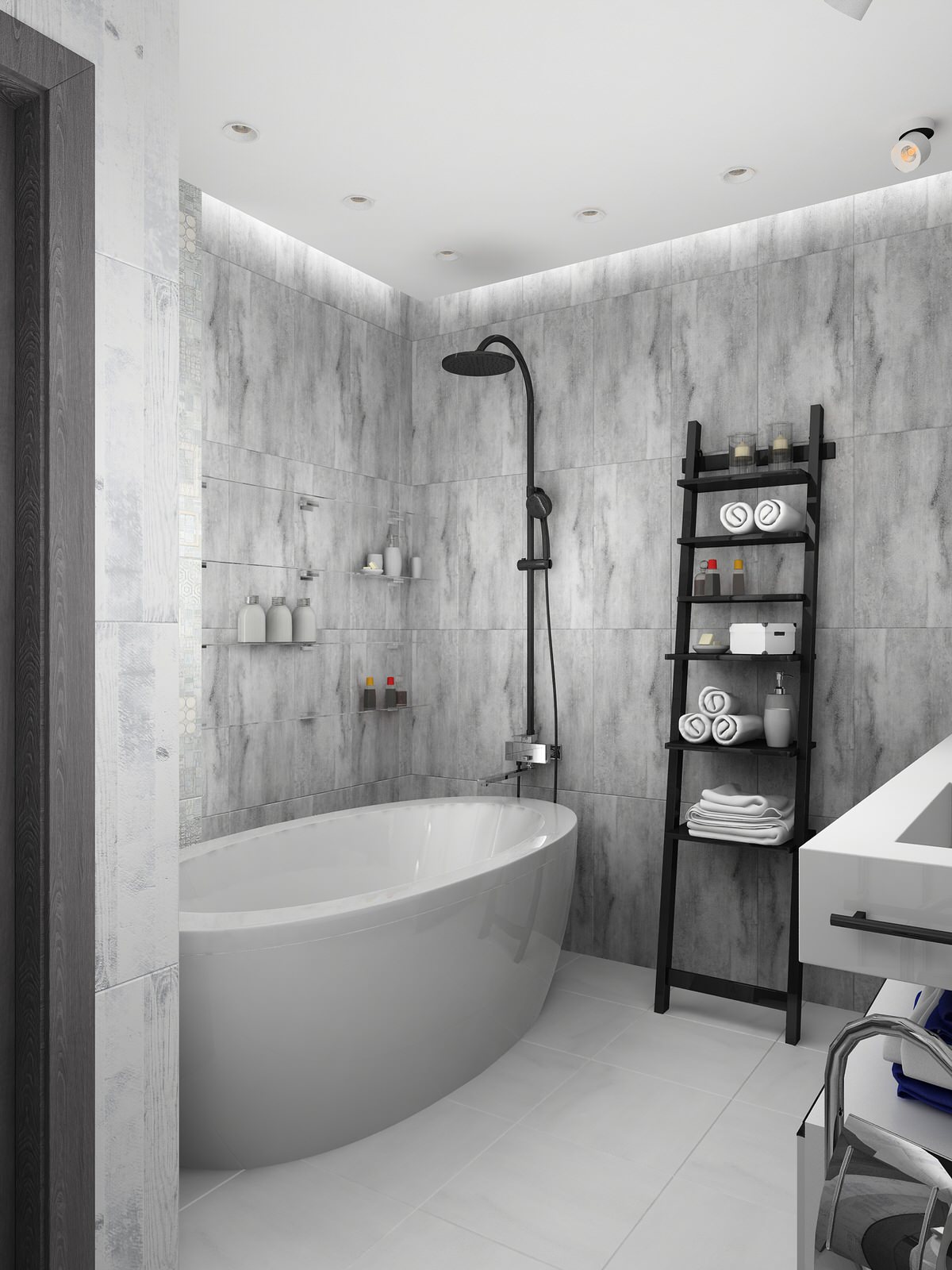 Аскетичный и женственный, лаконичный и смелый интерьер квартиры в трех уровнях