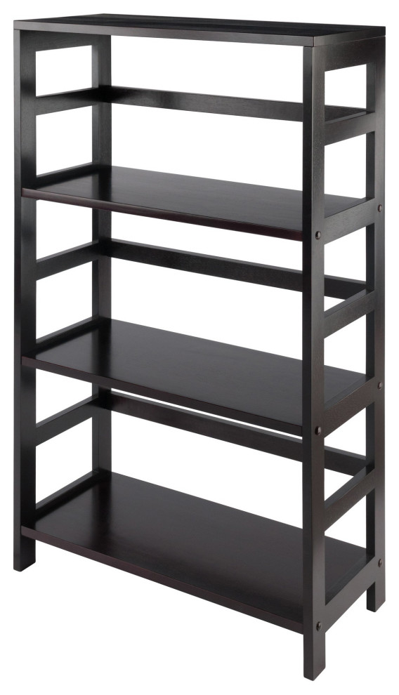 Leo 3Tier Storage Shelf, Espresso Transitional Display And Wall